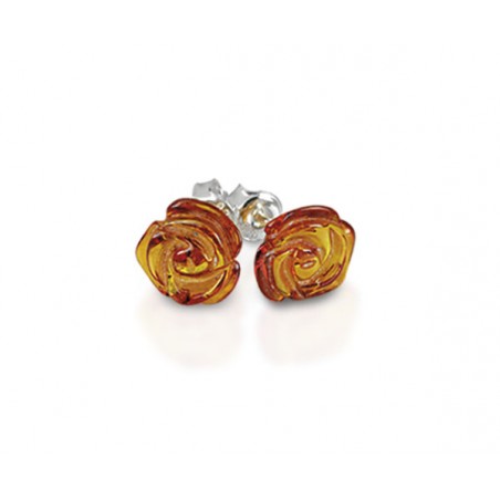 Boucle d'oreille rose Ambre