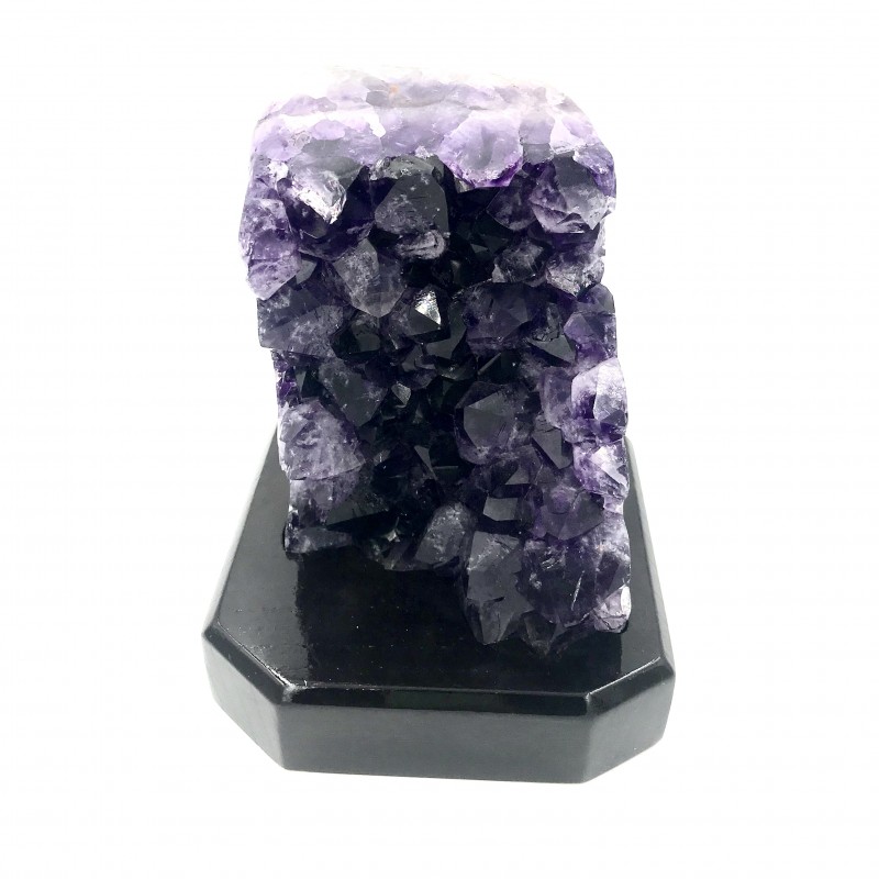 Druse d'Améthyste avec la base en bois.