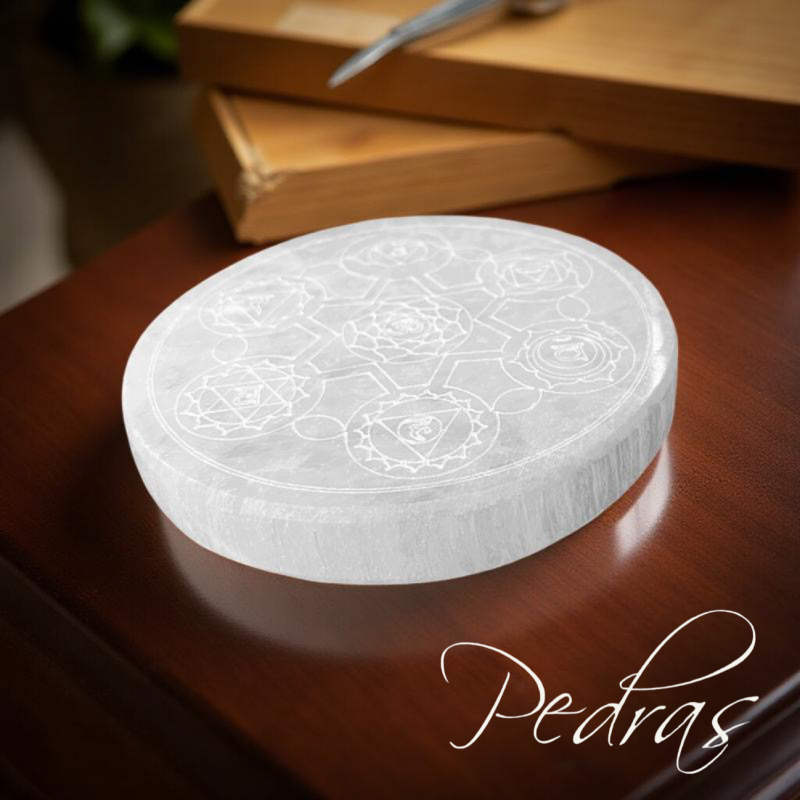 Plaque de Sélénite 7 chakras