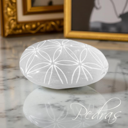 Galet fleur de vie Sélénite