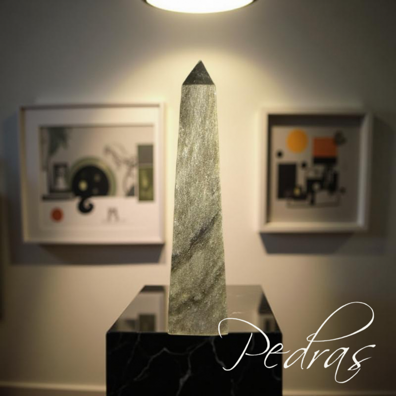 Obélisque Obsidienne dorée