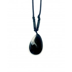 Pendentif Agate noire -...
