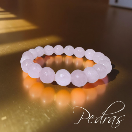 Bracelet Quartz Rose 10mm facetté Bracelet Quartz Rose 10mm facetté