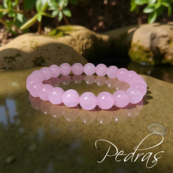 Pulseira Quartzo Rosa 8mm