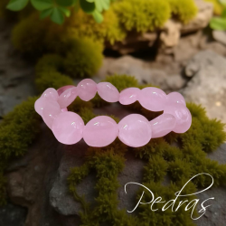 Pulseira grão Quartzo rosa