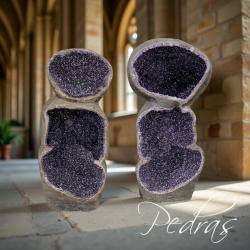 Double géode d'améthyste