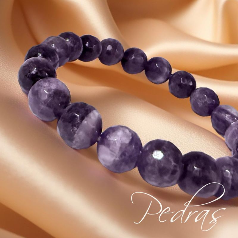 Bracelet Améthyste Chevron 10mm facetté