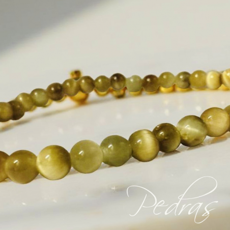 Bracelet enfant Oeil de Tigre doré 4mm Bracelet enfant Oeil de Tigre doré 4mm