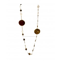 Colar longo Olho de Tigre e...